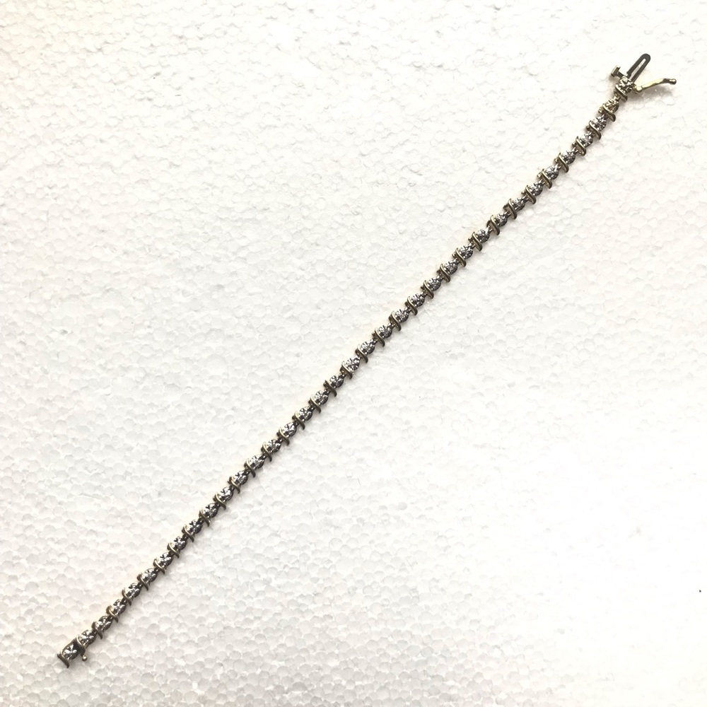 10K Yellow Gold Diamond Tennis Bracelet